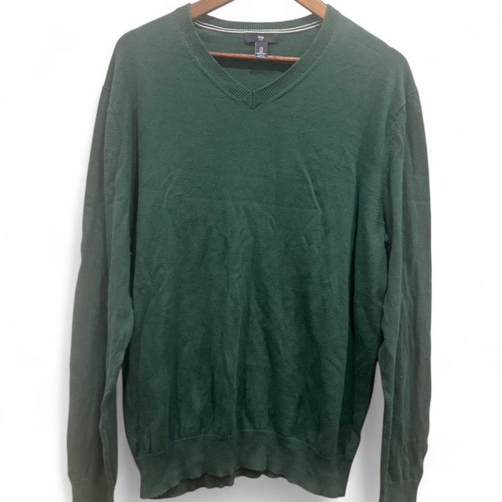GAP Dark Green V-Neck Men's Sweater | Large